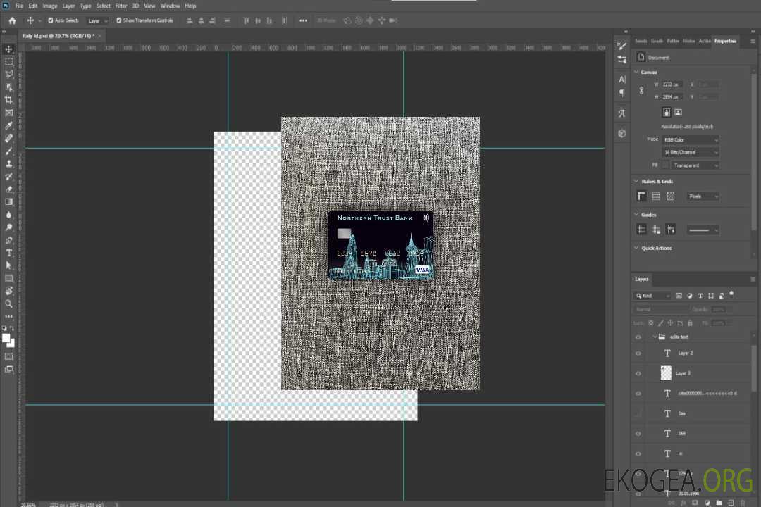 USA Northern Trust Bank carte visa avant photolook template